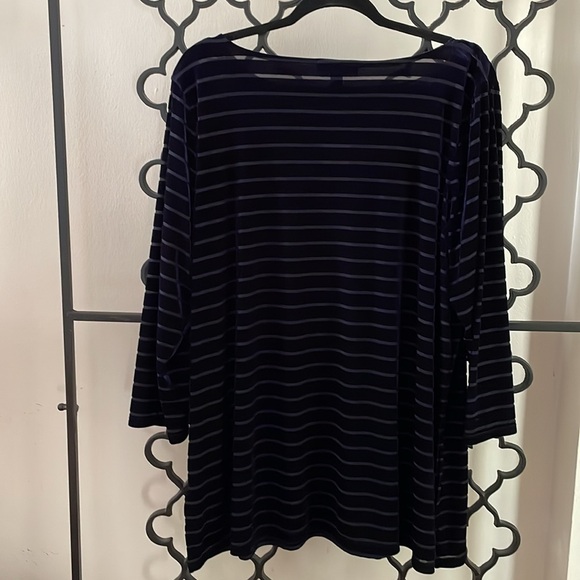 NWT Ralph Lauren Velvet Navy Striped Top - Picture 2 of 6